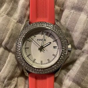 Fossil Watch with Coral band